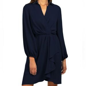 Trina Turk || revelry billowy sleeve ruffle minidress in ink